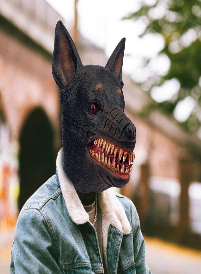 AQKILO Dog Mask Animal Latex Full Head Realistic Masks Fancy Dress for Halloween Carnival Costume Party - Image 2